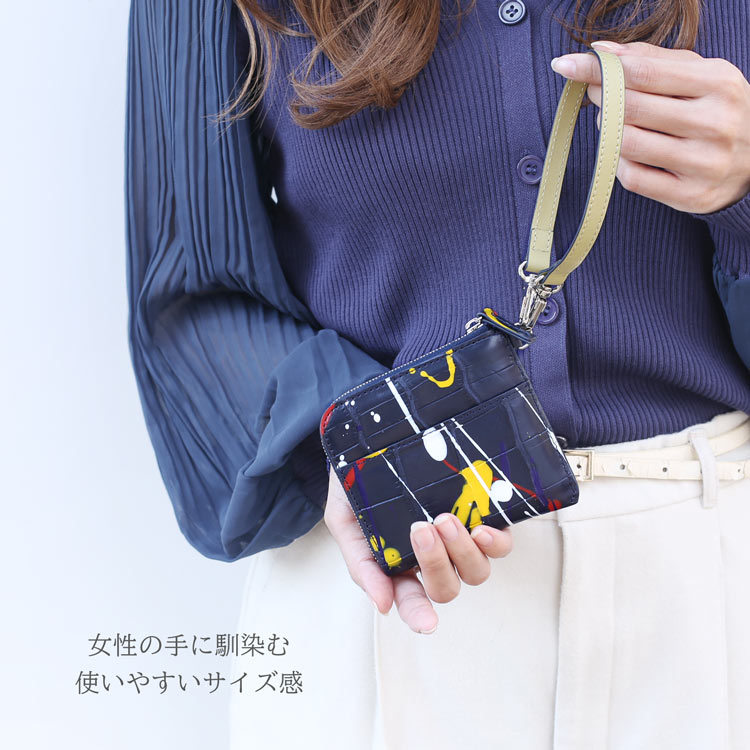 【5％クーポン】クロコダイル コンパクト財布 小さい財布 ラウンドファスナー L字ファスナー ストラップ レディース カード収納 軽量 ミニ財布 本革 クロコ コンパクト 財布 ユニセックス お揃い 使いやすい ギフト プレゼント 4FA (06001798r)