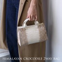 ヒマラヤクロコダイル レディース 2WAY ハンドバッグ 日本製 ミニトート バッグ 小さめ マット 加工 センター取り 斜め掛け ショルダーバッグ ミニバッグ...