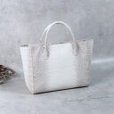【20%OFFクーポン配布中★店内全品に使える】ヒマラヤ クロコダイル ハンドバッグ 2way 斜め掛け ショルダーバッグ トート トートバッグ センター取り レディース ホワイト 大きめ お出掛け 母 女性 ギフト プレゼント 4FA (06001871r)