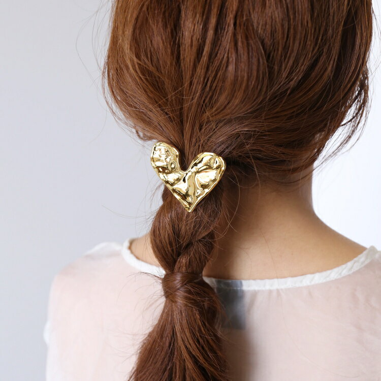 樂天商城 - 【2点で30％オフ】プランプハートヘアーカフ 韓国 【ネコポスで送料無料】韓国アクセ 可愛い メタル ハートモチーフ ヘアアクセ ヘアピン moichou アクセサリー ポニーフック プチプラ【返品交換不可】(No.09000620) 2F (09000620r)