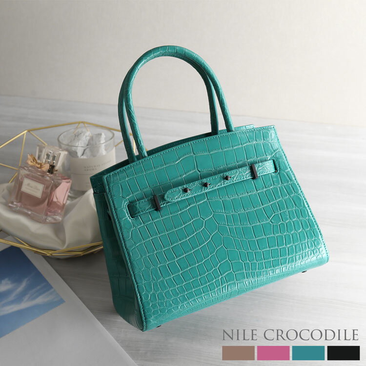 クロコダイル 2way ハンドバッグ レディース センター取り ベルト デザイン マット 加工 小さめ ミニトートバッグ 鰐革 本革 ナイルクロコダイル プレゼント ギフト 保証書 付き 4FA (06001932r)のサムネイル