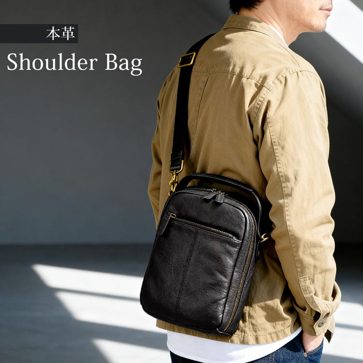 乐天商城 - メンズ 牛革 縦型 ショルダーバッグ 手提げ 本革 レザー 男性 ボディバッグ サコッシュ 旅行用 お散歩用 長財布 収納 豊富な収納ポケット ハンドル付き 紳士 シニア HAMILTON 40代 50代 本 スマホ 4FB ギフト プレゼント 贈り物(07000672r)