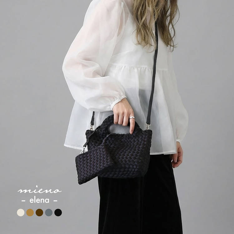 樂天商城 - 【20％クーポン】mieno[ミエノ] -elena- ナイロンメッシュ 2way ミニトートバッグ ポーチ付き（小） ミニバッグ ハンドバッグ 小さめバッグ ショルダーバッグ 斜めがけ ランチトート ギフト プレゼント バースデー 母 4FB エレナ メッシュバッグ (07000710r)