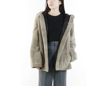 【クーポンで20%OFF!!】レッキス ハーフ コート フード 付き 毛皮 コート ファーコート レディース 毛皮 ファー 結婚式 パーティー ラビット 秋 冬 母 女性 ギフト チョコレート 付きラッピング対応可(No.01000138r)