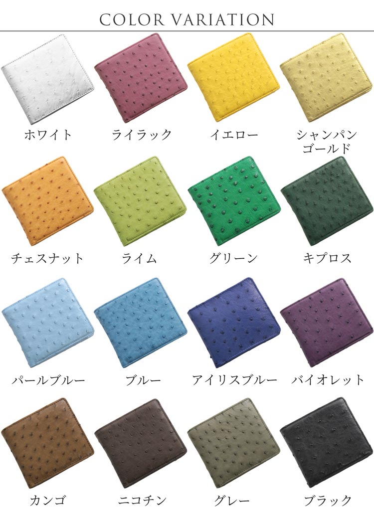 オーストリッチ 二つ折り 財布 メンズ 無双仕立て フルポイント 全10色 折り財布 本革 ミニ財布 軽い 小銭入れ付き 普段使い『ギフト』 春財布 バレンタイン チョコレート 付きラッピング対応可(9081mr)格安通販　バレンタイン　人気　ランキング
