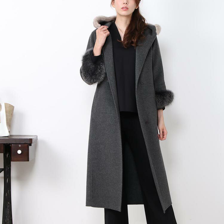 楽天市場】カシミヤ ロングコート(カラーグレー)(レディース 楽天市場】カシミヤ ロングコート(カラーグレー)(レディース