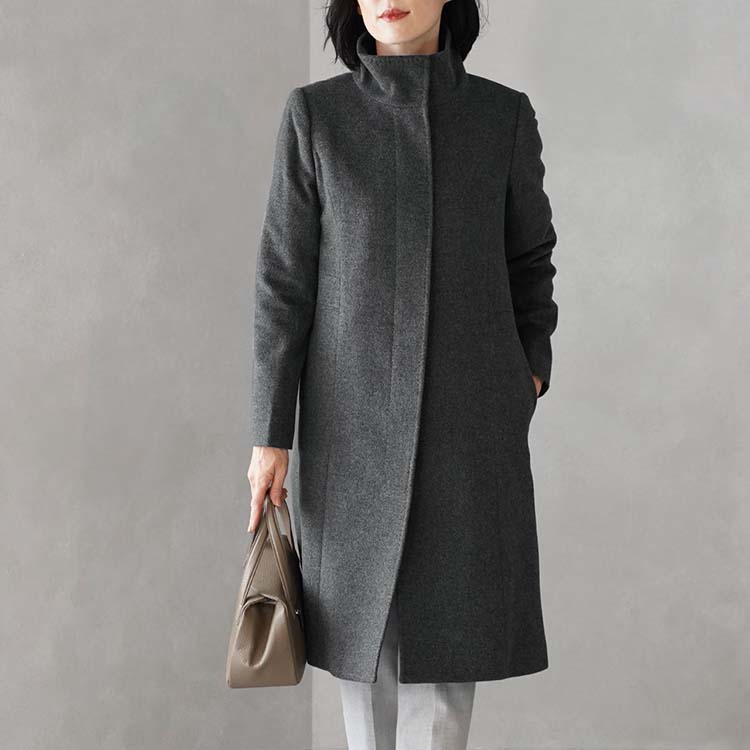 楽天市場】カシミヤ ロングコート(カラーグレー)(レディース 楽天市場】カシミヤ ロングコート(カラーグレー)(レディース
