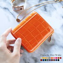 ミニ財布 本革 レディース L字 革 小さい財布 クロコダイル シャイニング 本物 コンパクト財布 クロコダイル財布 L字ファスナー 本革財布 薄い 小さめ コ...