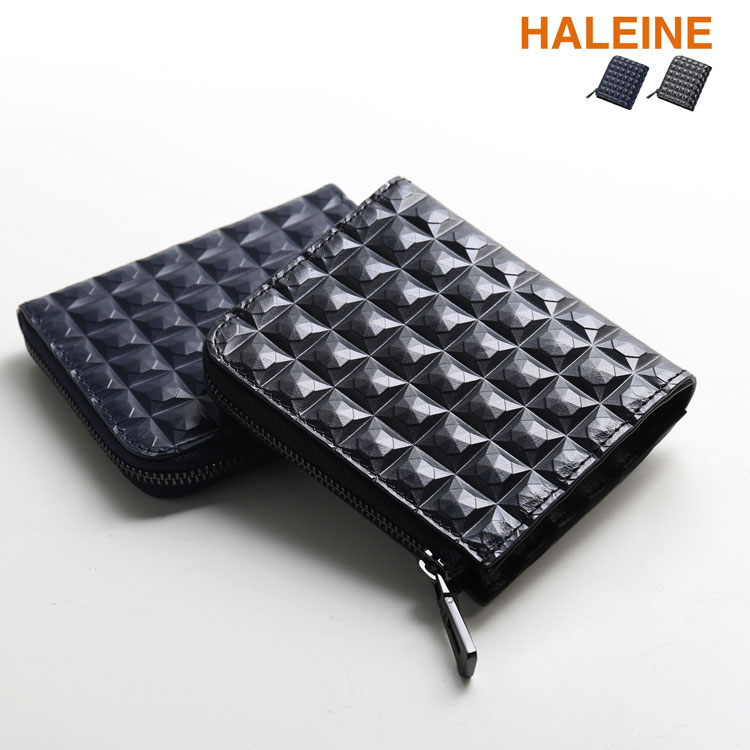 Rakuten - HALEINE 3Dデザイン 財布 レディース コンパクト財布 L字ファスナー ミニ財布 本革 コンパクト ミニ 牛革 財布 カード収納 小銭入れ付き ブランド アレンヌ 立体的 デザイン ダイヤ柄 プレゼント クリスマス ギフト(07000580r) 一粒万倍 春財布
