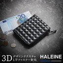 【10%オフクーポン】HALEINE 3Dデザイン 財布 メンズ コンパクト財布 L字ファスナー ミニ財布 本革 コンパクト ミニ 牛革 財布 カード収納 小銭...