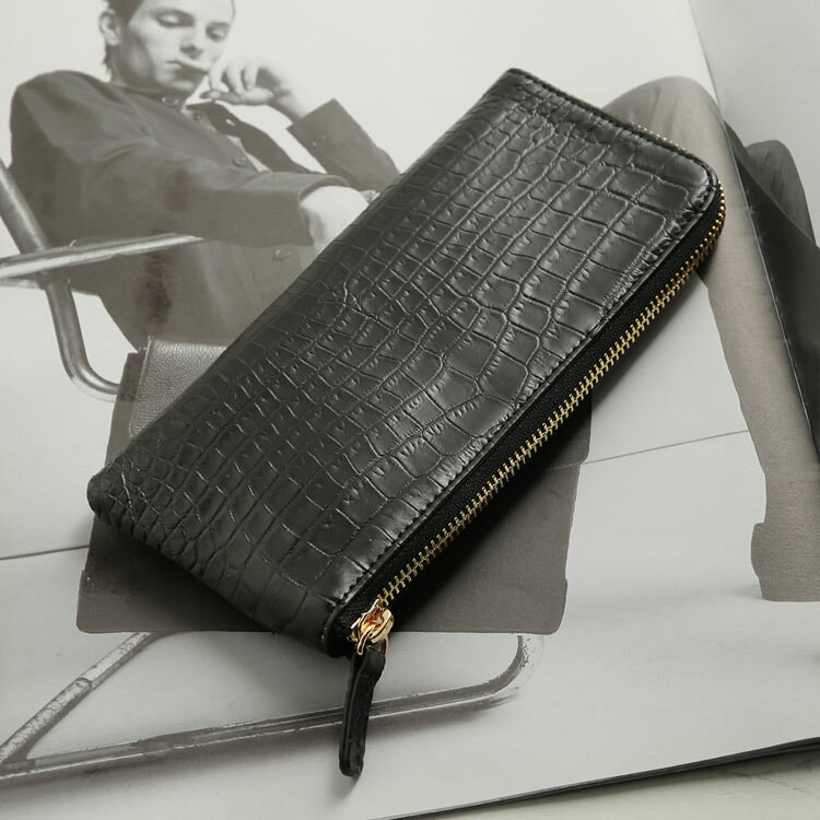 ナイル クロコダイル L字ファスナー 長財布 レディース マット加工 ホワイト ワイン ダークブラウン グレー ブラック スリム 財布 本革 鰐皮 鰐 わに 革 女性 婦人 高級 ギフト プレゼント (06001849r)