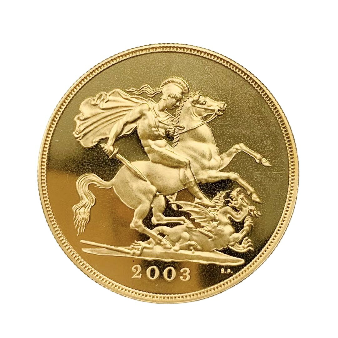 ソブリン金貨 聖ジョージ竜退治 エリザベス2世 金貨 イギリス 2003年 22金 39.9g イエローゴールド GOLD コレクション 美品