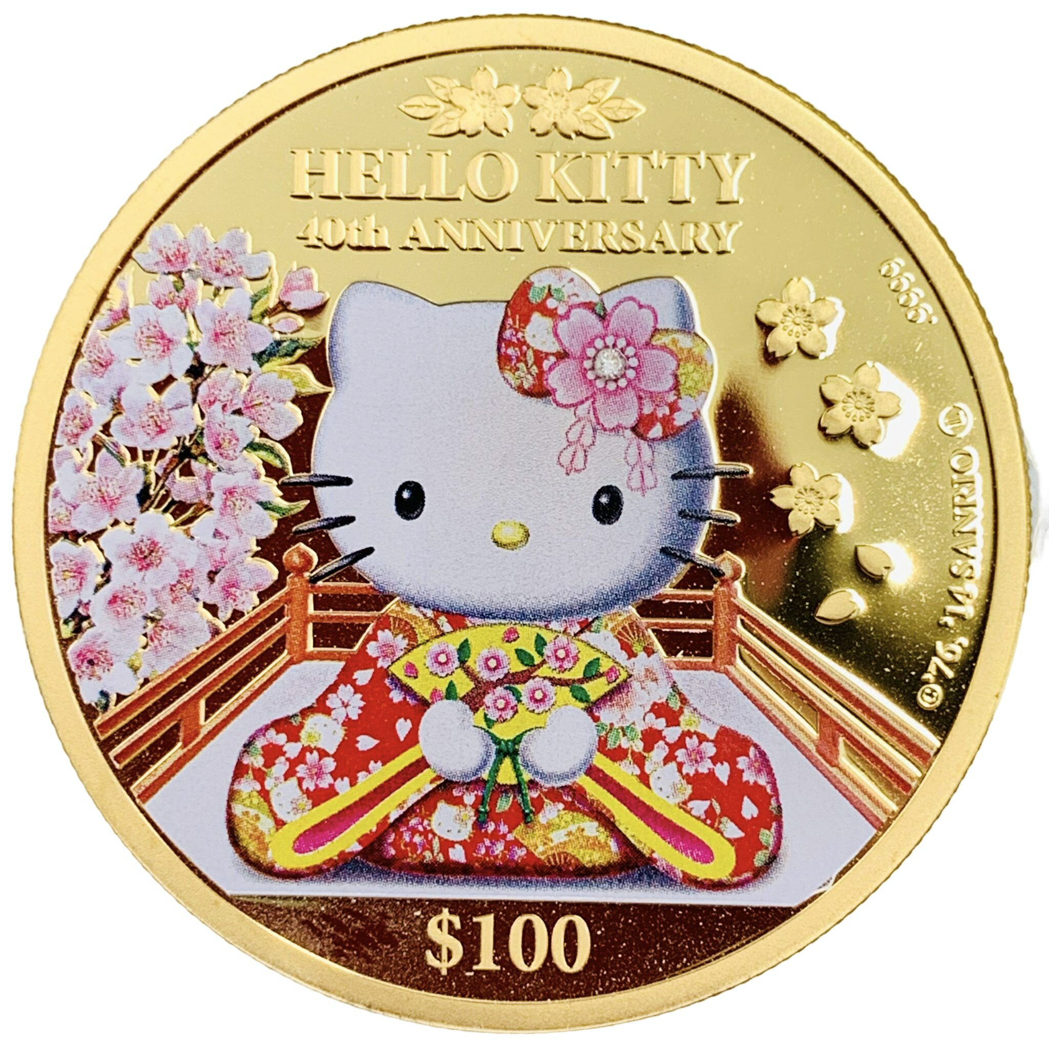 美品 ハローキティ金貨 HELLO KITTY 日本 2014年 1/2オンス 15.5g 24金 純金 カラーコイン イエローゴールド コレクション Goldのサムネイル