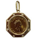 メープル金貨 カナダ エリザベス女王 1990年 K18/24 純金 6.9g 1/10オンス ダイヤモンド コイン ペンダントトップ コレクション 美品