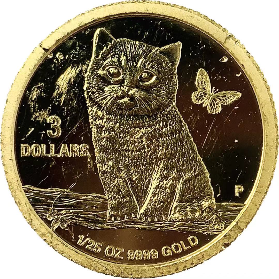 猫金貨 エリザベス女王 ツバル ネコ CAT キャット 1/25オンス 2020年 1.2g 24金 純金 イエローゴールド..