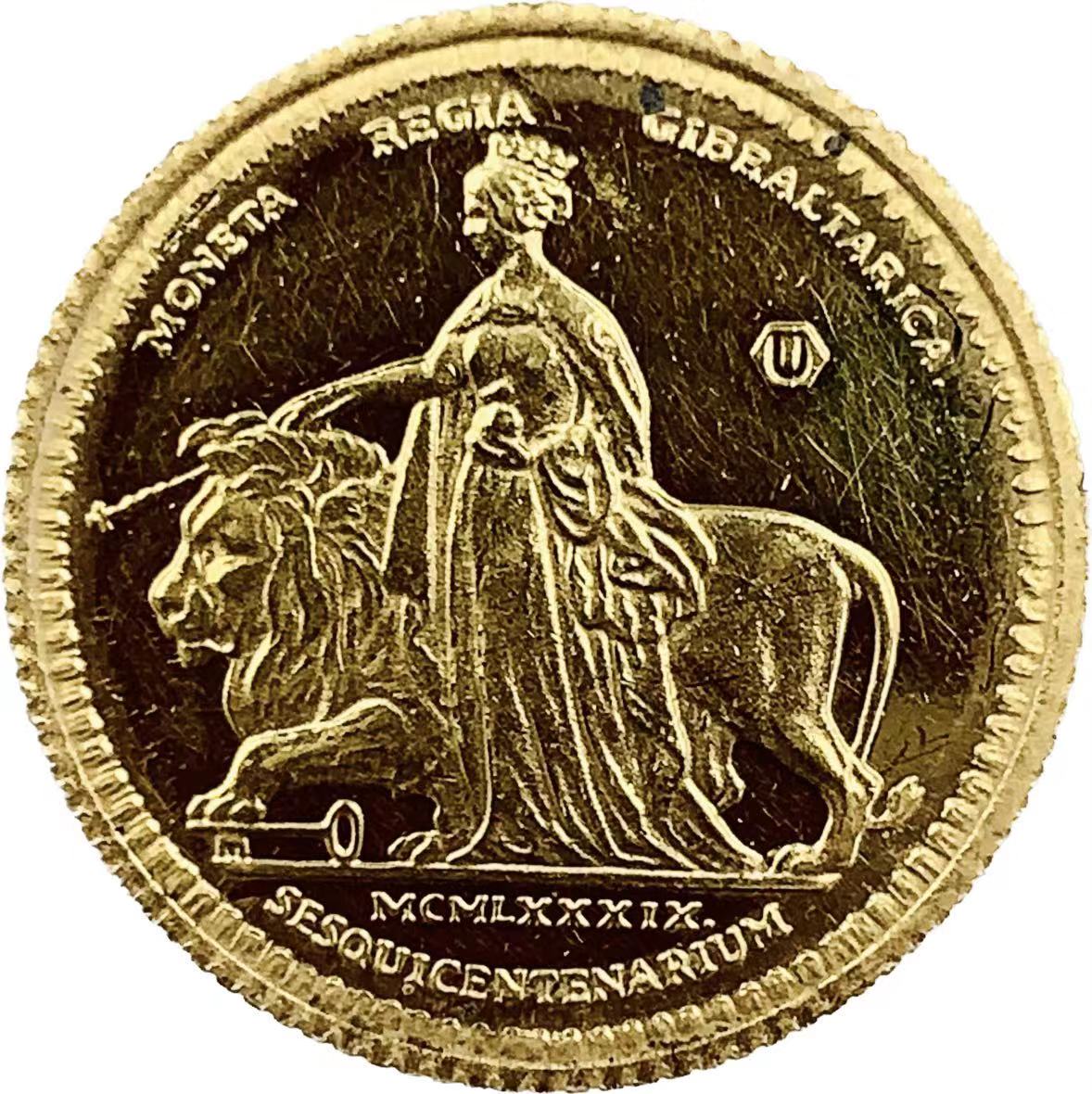 ウナとライオン金貨 ジブラルタル イエローゴールド 22金 1989年 4.2g コレクション アンティークコインのサムネイル