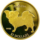 犬金貨 パピヨン犬 クック諸島 1992年 24金 純金 1/10オンス 3.1g イエローゴールド コイン GOLD コレクション 美品