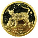 マン島金貨 エリザベス女王 猫 1/25オンス 2002年 1.2g K24 純金 イエローゴールド コレクション Gold