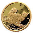 マン島金貨 エリザベス女王 猫 1/10オンス 2003年 3.1g K24 純金 イエローゴールド コレクション Gold