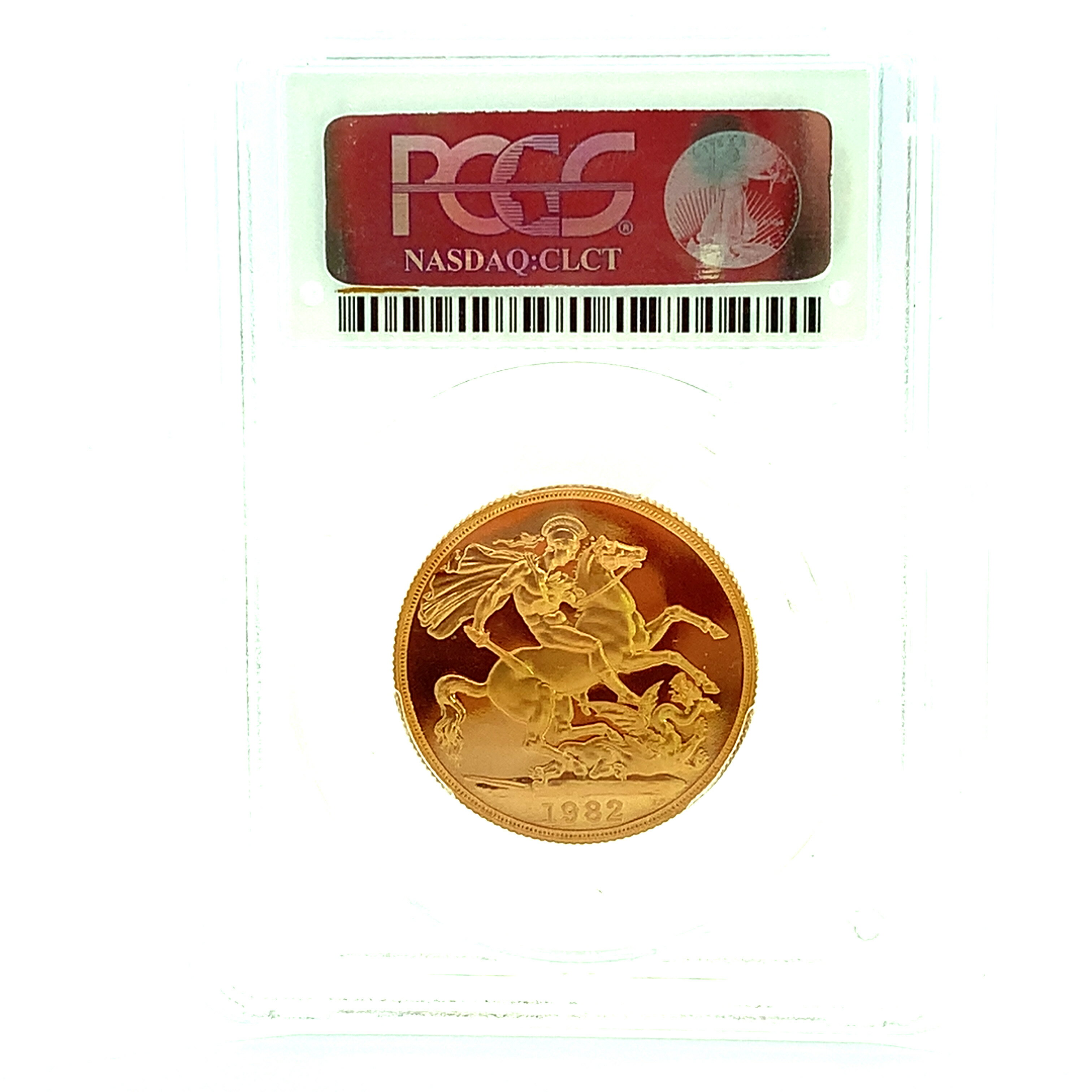 鑑定 PCGS PR67 ソブリン金貨 聖ジョージ竜退治 エリザベス2世 金貨 イギリス 1982年 22金 15.9g イエローゴールド GOLD コレクション 美品