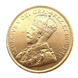 カナダ ジョージ5世像 5ドル金貨 1912年 8.36g 21.6金 イエローゴールド コイン コレクション Gold