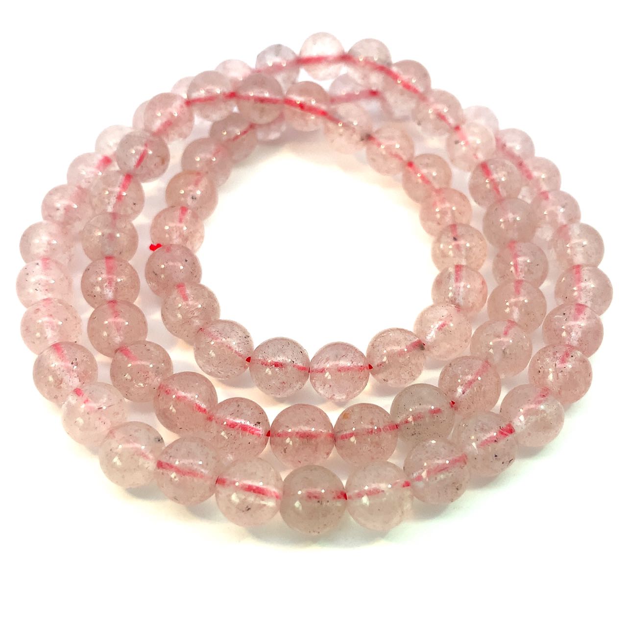 ストロベリークリスタル 7mm ロングブレスレット 55cm