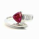 1.287ct ルビー 0.60ct ダイヤモンド デザイン リング プラチナ PT900 12号 8.4g ソーティング