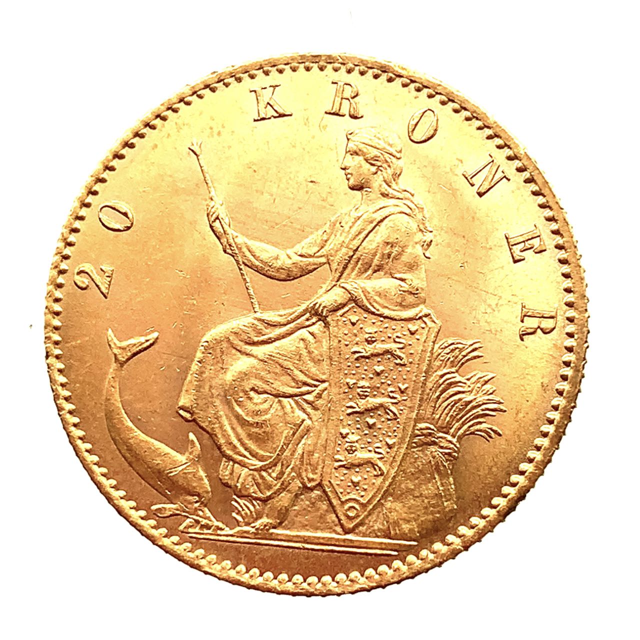 デンマーク クリスチャン9世 20クローネ金貨 1890年 21.6金 8.9g コイン イエローゴールド コレクション Gold 美品 2