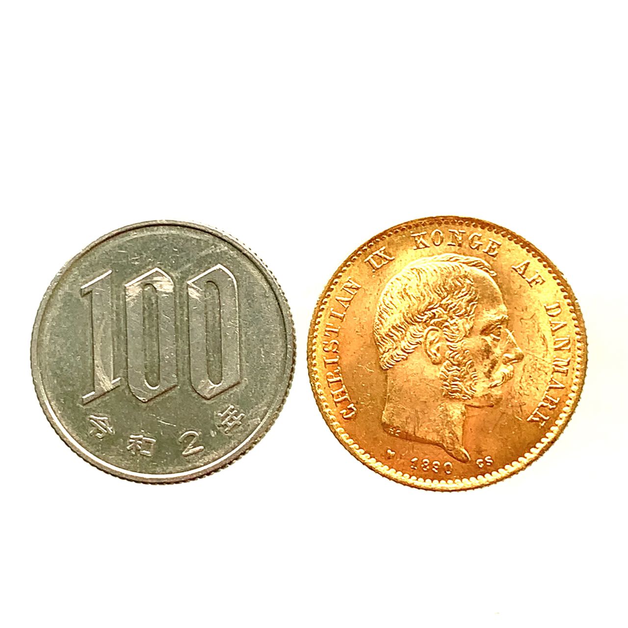デンマーク クリスチャン9世 20クローネ金貨 1890年 21.6金 8.9g コイン イエローゴールド コレクション Gold 美品 3