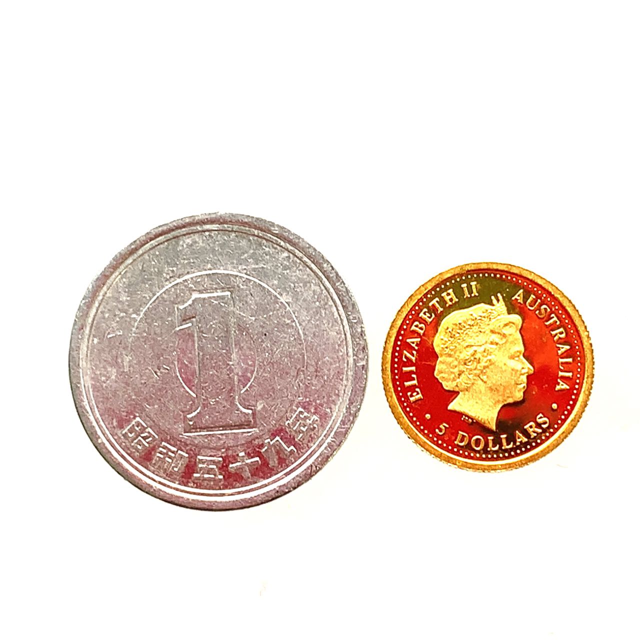 39宝飾販売店のカンガルー ナゲット金貨 オーストラリア イエローゴールド 2001年 1.5g 1/20オンス 純金コイン 24金 コレクション Gold｜アングル3