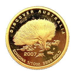 オーストラリア金貨 イエローゴールド 2007年 3.1g 1/10オンス 純金コイン 24金 コレクション Gold
