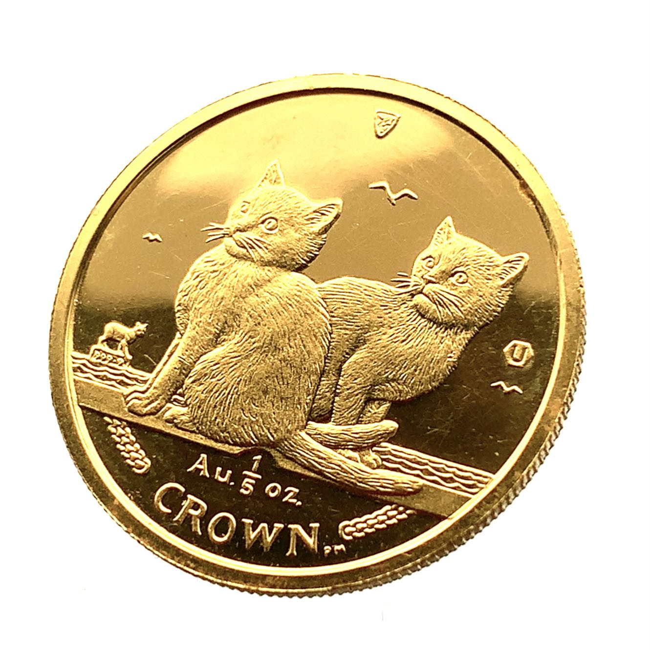 マン島金貨 エリザベス女王 猫 1/5オンス 2003年 6.2g K24 純金 イエローゴールド コレクション Gold