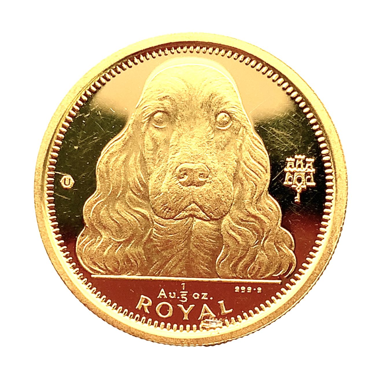 美品 犬金貨 ジブラルタル 1992年 24金 純金 6.2g 1/5オンス コイン イエローゴールド コレクション Gold