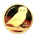 フクロウ金貨 ツバル 2008年 24金 純金 3.1g 1/10オンス イエローゴールド コイン GOLD コレクション 美品