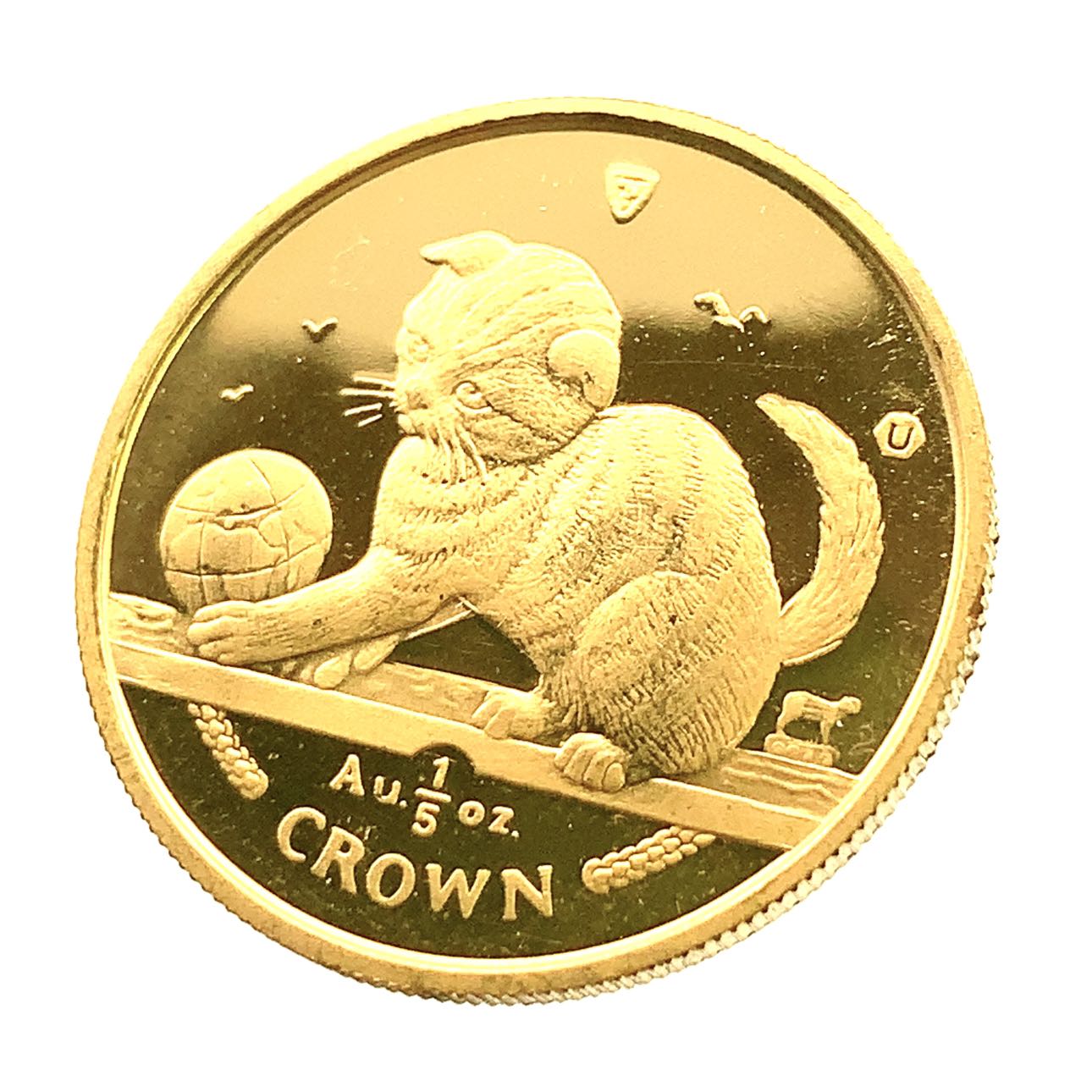 マン島金貨 エリザベス女王 猫 1/5オンス 2000年 6.2g K24 純金 イエローゴールド コレクション Gold