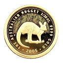 カンガルー ナゲット金貨 オーストラリア イエローゴールド カラーコイン 2005年 1.5g 1/20オンス 純金コイン 24金 コレクション Gold