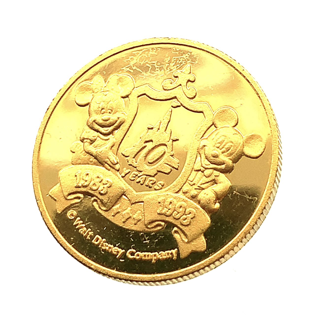 ディズニー金貨 ミッキー 1993年 24金 純金 7.7g コイン イエローゴールド コレクション Gold