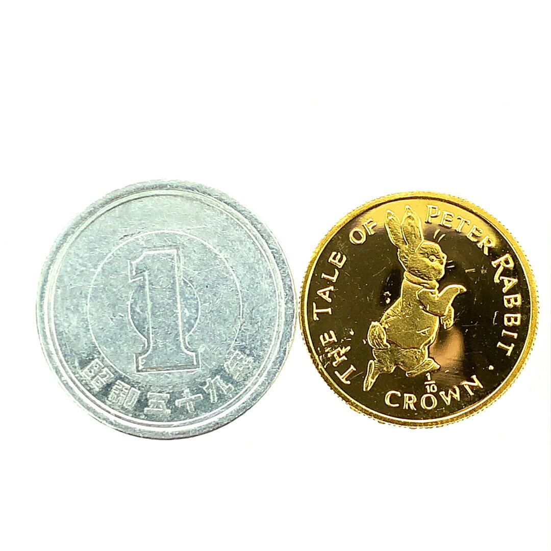 39宝飾販売店のピーターラビット金貨 ジブラルタル エリザベス女王 1/10オンス 1995年 3.1g 24金 純金 イエローゴールド コレクション Gold｜アングル3