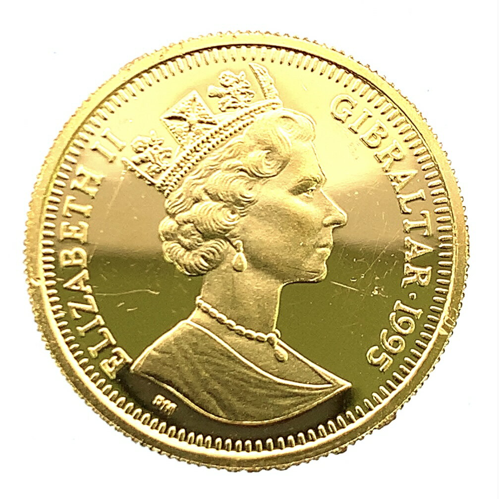 39宝飾販売店のピーターラビット金貨 ジブラルタル エリザベス女王 1/10オンス 1995年 3.1g 24金 純金 イエローゴールド コレクション Gold｜アングル2