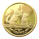 マン島金貨 エリザベス女王 猫 1/10オンス 2001年 3.1g K24 純金 イエローゴールド コレクション Gold