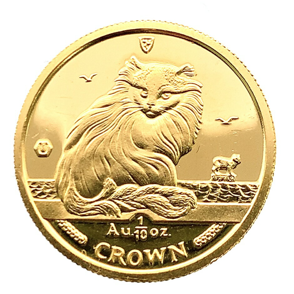 マン島金貨 エリザベス女王 猫 1/10オンス 1995年 3.1g K24 純金 イエローゴールド コレクション Gold