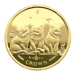 マン島金貨 エリザベス女王 猫 1/10オンス 2006年 3.1g K24 純金 イエローゴールド コレクション Gold