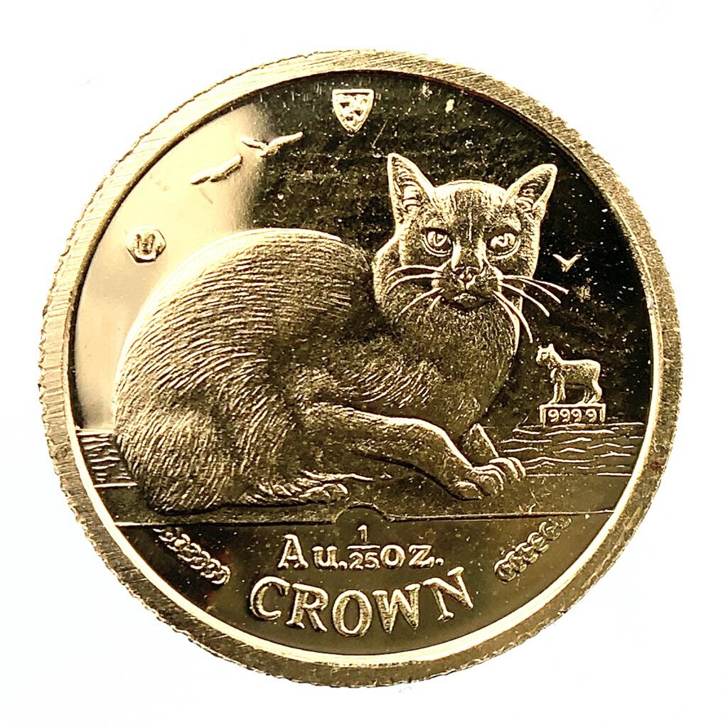 猫金貨 キャット ねこ マン島 1996年 1/25オンス 1.2g 24金 純金 イエローゴールド コレクション Gold 美品