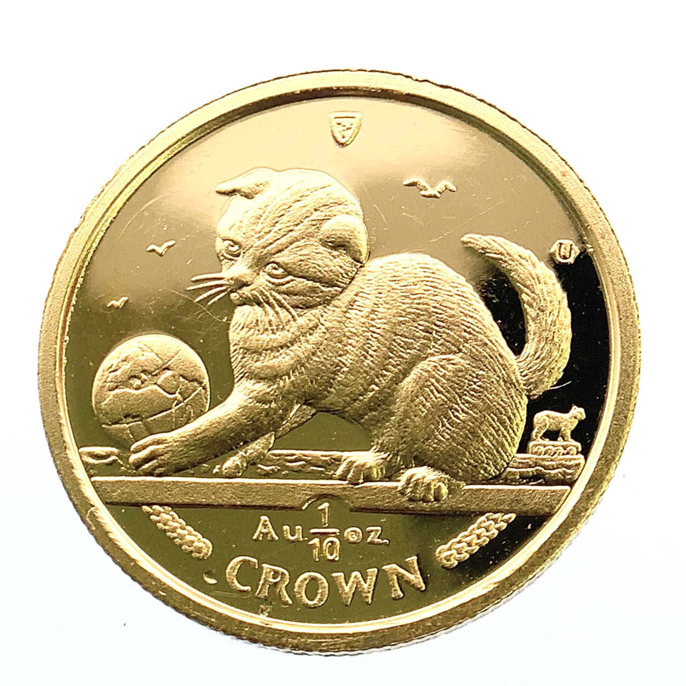マン島金貨 エリザベス女王 猫 1/10オンス 2000年 3.1g K24 純金 イエローゴールド コレクション Gold