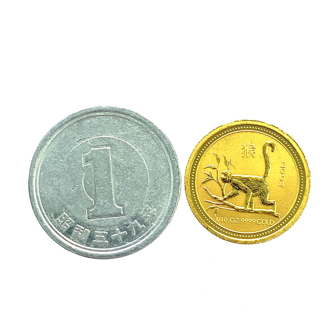 39宝飾販売店の干支 さる 金貨 オーストラリア 2004年 K24 純金 3.1g コイン 1/10オンス イエローゴールド コレクション Gold｜アングル3