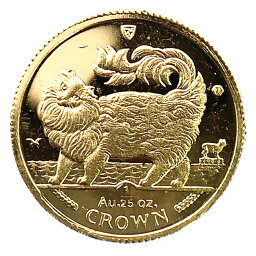 猫金貨 キャット ねこ マン島 1993年 1/25オンス 1.2g 24金 純金 イエローゴールド コレクション Gold 美品