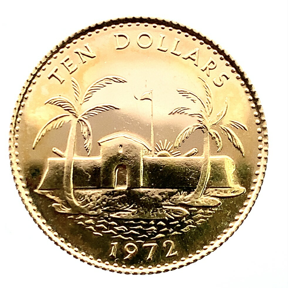 バハマ諸島 10ドル金貨 エリザベス女王二世 K22 1972年 3.9g イエローゴールド コイン GOLD コレクション 美品