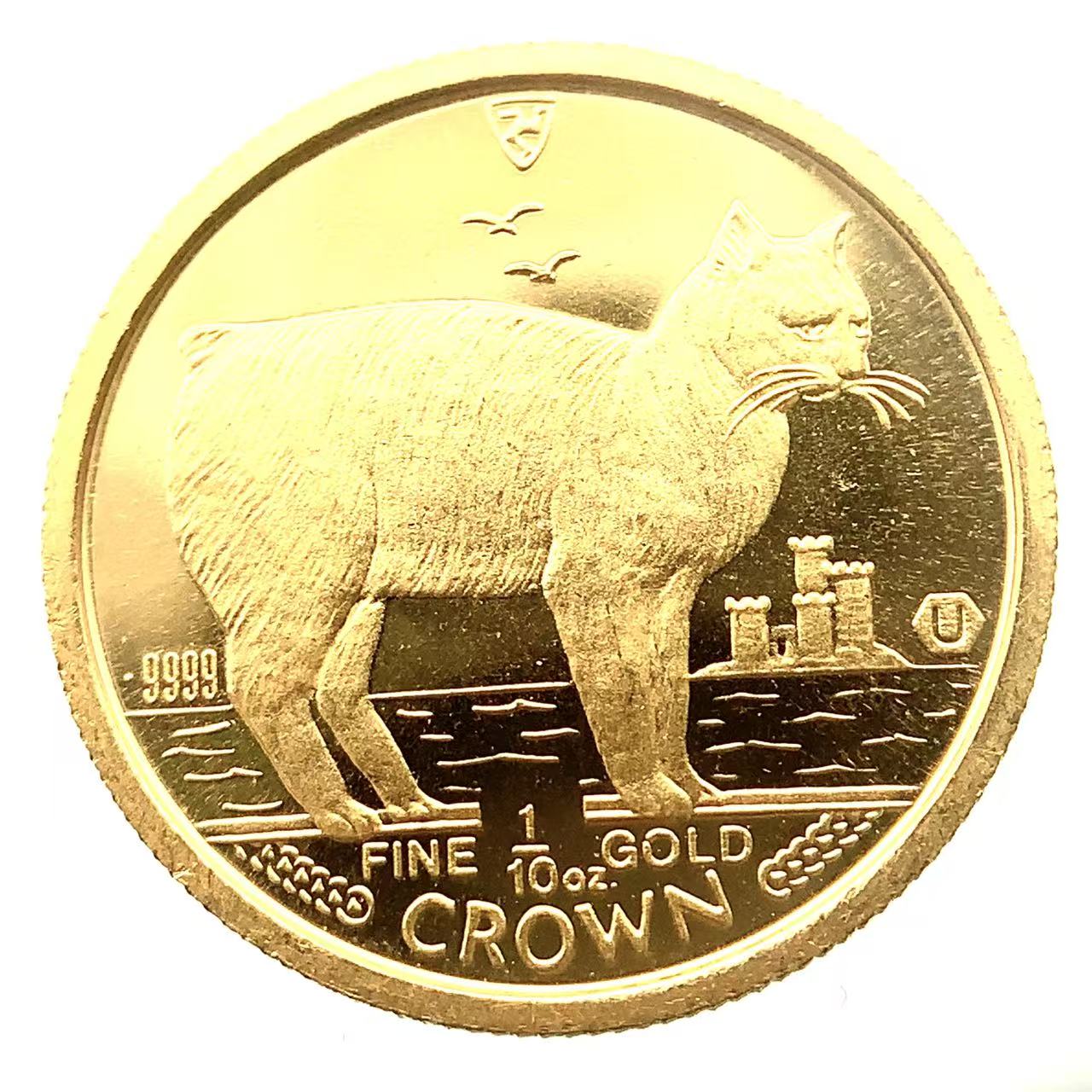 マン島金貨 エリザベス女王 猫 1/10オンス 1988年 3.1g K24 純金 イエローゴールド コレクション Gold