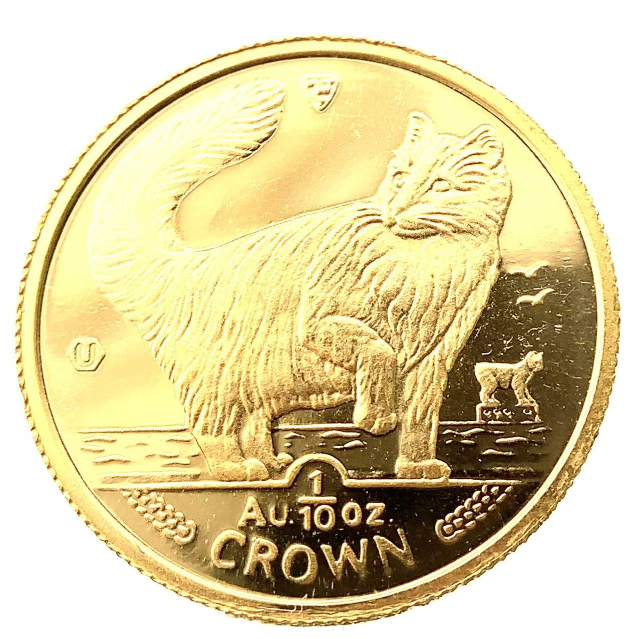 マン島金貨 エリザベス女王 猫 1/10オンス 1991年 3.1g K24 純金 イエローゴールド コレクション Gold