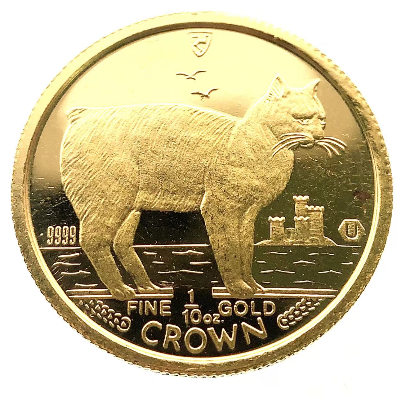 マン島金貨 エリザベス女王 猫 1/10オンス 1988年 3.1g K24 純金 イエローゴールド コレクション Gold